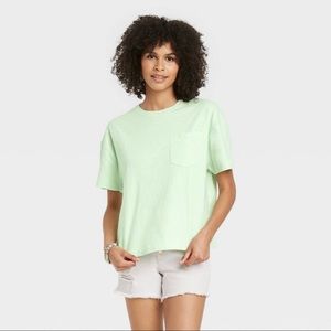 Women's Short Sleeve Boxy T-Shirt - Universal Thread™ Light Green Small